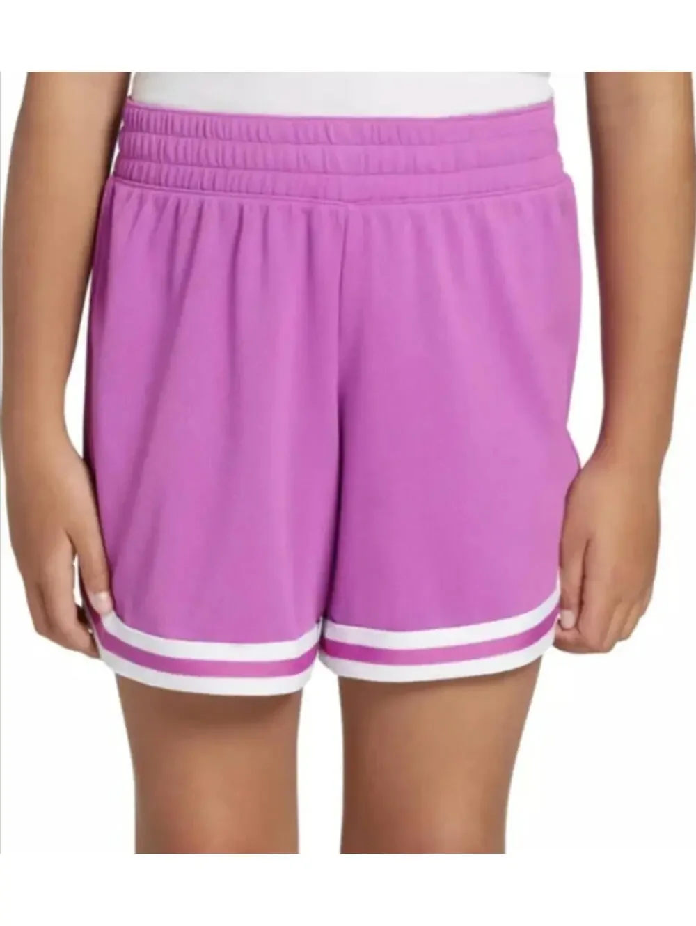 (C57) DICK'S Sporting Goods Girls L Mid-Rise Mesh Athletic Shorts Magenta Sky